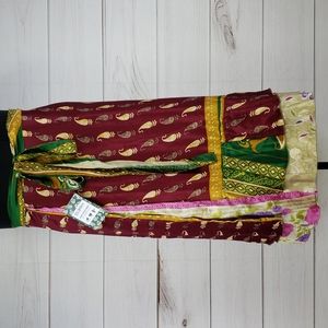 Darn Good Yarn Sari Silk Wrap Skirt Tea Goddess